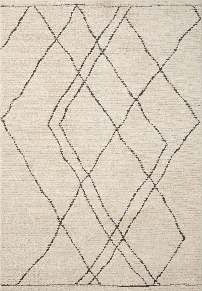 Loloi - Fabian Ivory / Charcoal 5-3in x 7-6in Area Rug - FABIFAB-02IVCC5376 veiw 1