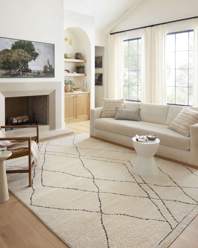 Loloi - Fabian Ivory / Charcoal 5-3in x 7-6in Area Rug - FABIFAB-02IVCC5376 veiw 2