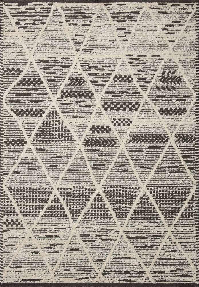 Loloi - Fabian Charcoal / Ivory 7-10in x 7-10in Square Area Rug - FABIFAB-03CCIV7A0S veiw 1