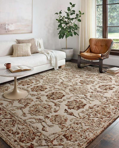 Loloi - Halle Taupe / Rust 18in x 18in Sample Rug - HALEHAE-03TARU160S veiw 2