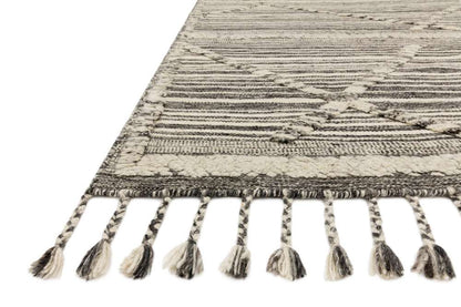 Loloi - Iman Ivory / Charcoal 18in x 18in Sample Rug - IMANIMA-01IVCC160S veiw 3
