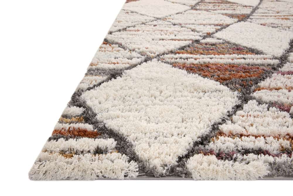 Loloi - Levitt Shag Ivory / Fiesta 18in x 18in Sample Rug - LEVTLEV-05IVFD160S veiw 3