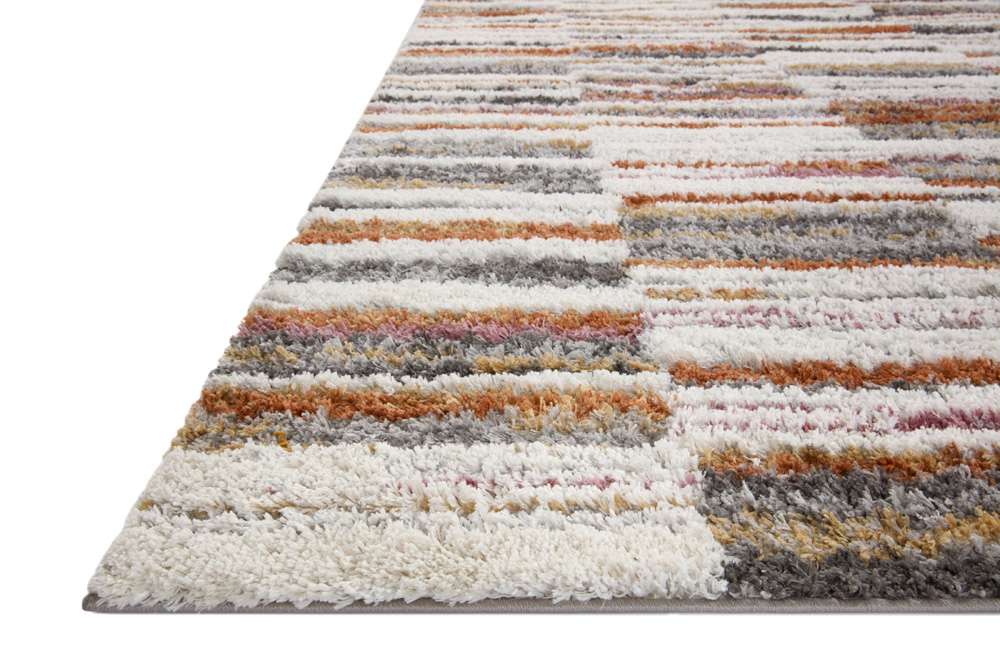 Loloi - Levitt Shag Ivory / Sunset 18in x 18in Sample Rug - LEVTLEV-03IVSS160S veiw 3
