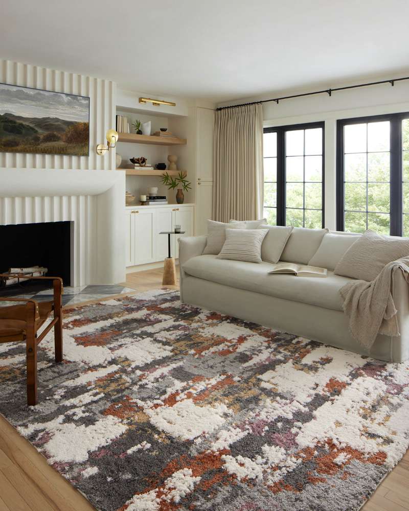 Loloi - Levitt Shag Grey / Multi 5-3in x 7-6in Area Rug - LEVTLEV-04GYML5376 veiw 2