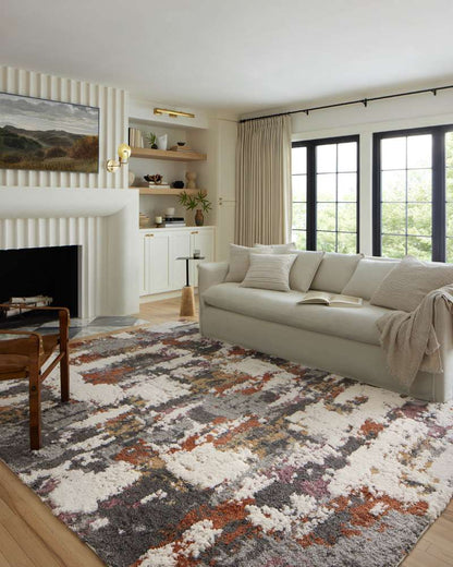Loloi - Levitt Shag Grey / Multi 5-3in x 7-6in Area Rug - LEVTLEV-04GYML5376 veiw 2