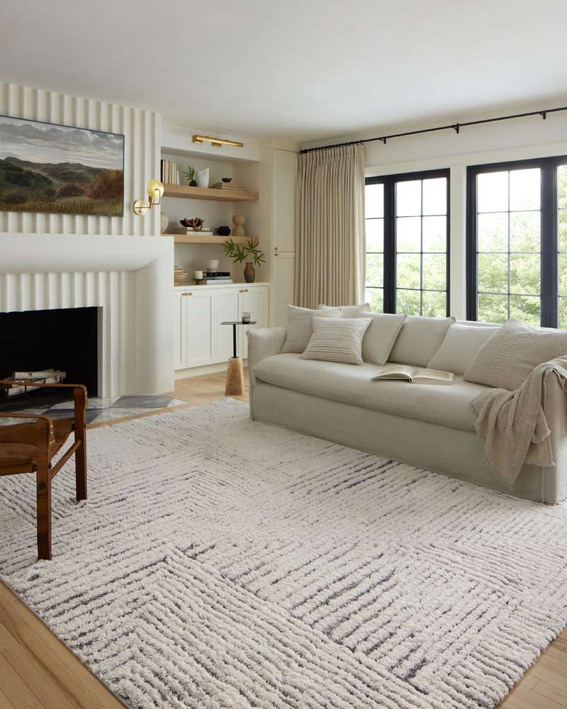 Loloi - Levitt Shag Ivory / Grey 7-10in x 10 Area Rug - LEVTLEV-02IVGY7AA0 veiw 3