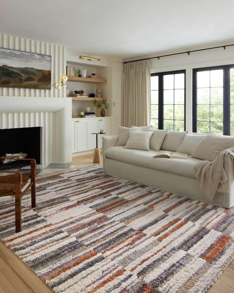 Loloi - Levitt Shag Ivory / Sunset 7-10in x 10 Area Rug - LEVTLEV-03IVSS7AA0 veiw 2