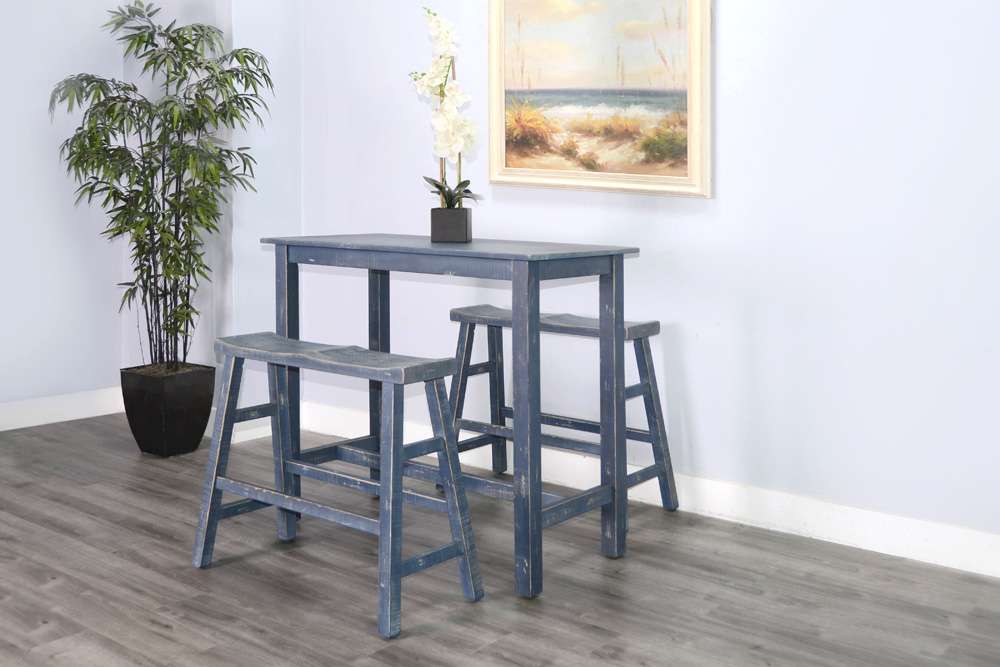 Sunny Designs - Marina -  Ocean Blue 30H Bench, Wood Seat - 1671OB-30 veiw 5