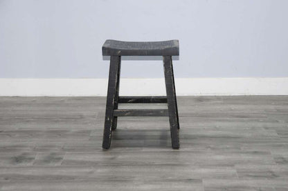 Sunny Designs - Marina -  Black Sand Counter Saddle Seat Stool, Wood Seat (Set of 2) - 1768BS-24 veiw 2