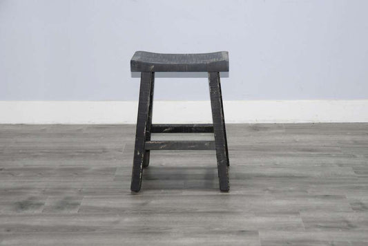 Sunny Designs - Marina -  Black Sand Counter Saddle Seat Stool, Wood Seat (Set of 2) - 1768BS-24 veiw 2