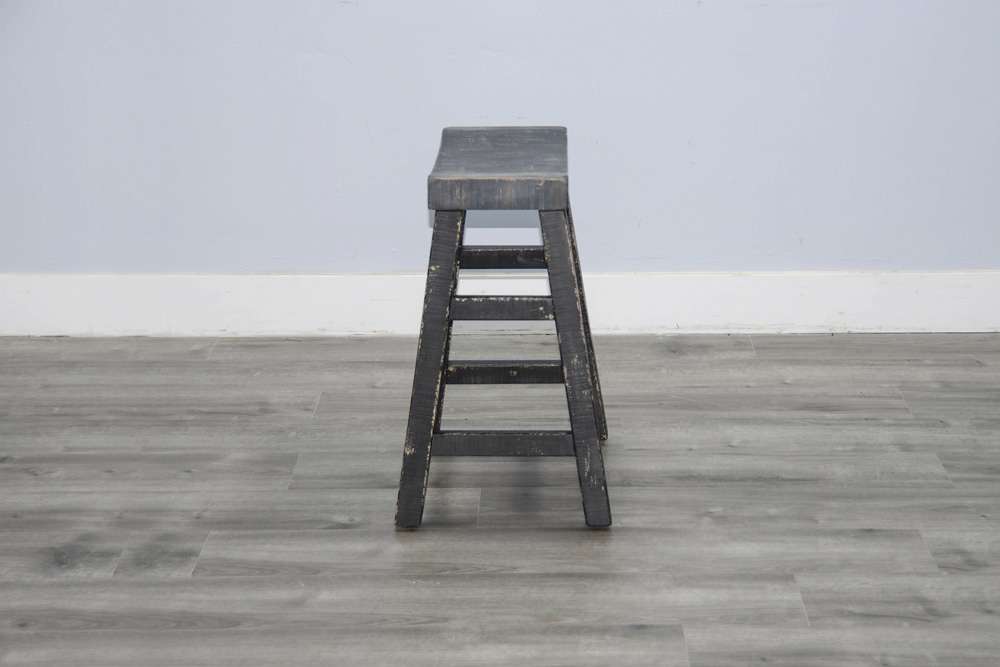 Sunny Designs - Marina -  Black Sand Counter Saddle Seat Stool, Wood Seat (Set of 2) - 1768BS-24 veiw 4
