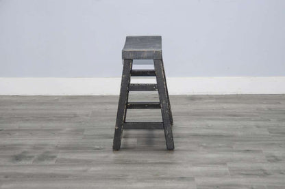 Sunny Designs - Marina -  Black Sand Counter Saddle Seat Stool, Wood Seat (Set of 2) - 1768BS-24 veiw 4