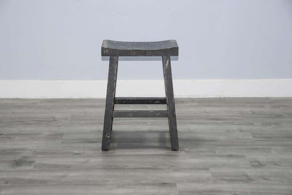 Sunny Designs - Marina -  Black Sand Counter Saddle Seat Stool, Wood Seat (Set of 2) - 1768BS-24 veiw 5