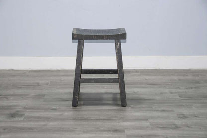 Sunny Designs - Marina -  Black Sand Counter Saddle Seat Stool, Wood Seat (Set of 2) - 1768BS-24 veiw 5