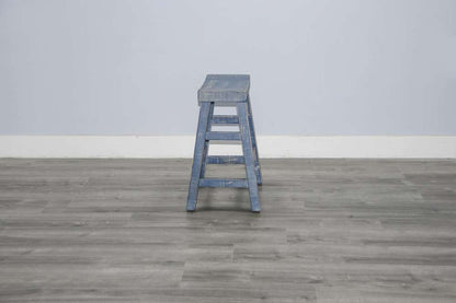 Sunny Designs - Marina -  Ocean Blue Counter Saddle Seat Stool, Wood Seat (Set of 2) - 1768OB-24 veiw 4