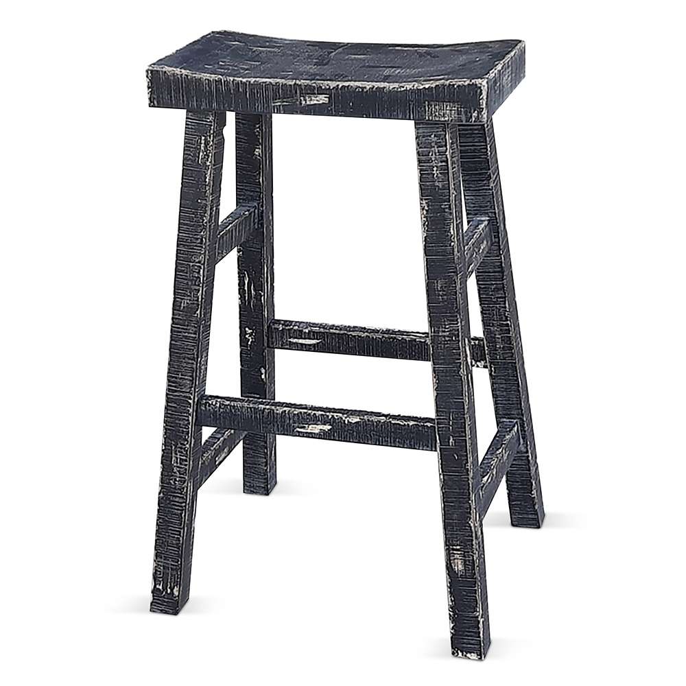 Sunny Designs - Marina -  Black Sand Bar Saddle Seat Stool, Wood Seat (Set of 2) - 1768BS-30 veiw 1