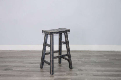 Sunny Designs - Marina -  Black Sand Bar Saddle Seat Stool, Wood Seat (Set of 2) - 1768BS-30 veiw 3