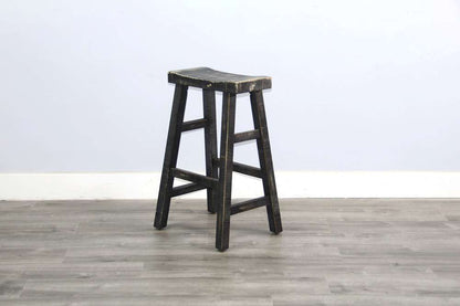 Sunny Designs - Marina -  Black Sand Bar Saddle Seat Stool, Wood Seat (Set of 2) - 1768BS-30 veiw 5