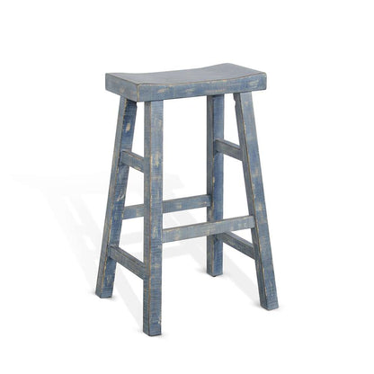 Sunny Designs - Marina -  Ocean Blue Bar Saddle Seat Stool, Wood Seat (Set of 2) - 1768OB-30 veiw 1