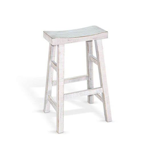 Sunny Designs - Marina -  White Sand Bar Saddle Seat Stool, Wood Seat (Set of 2) - 1768WS-30 veiw 1