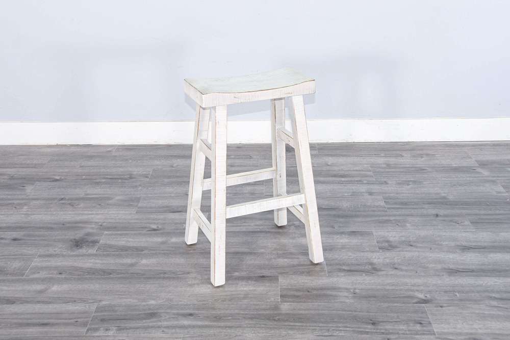 Sunny Designs - Marina -  White Sand Bar Saddle Seat Stool, Wood Seat (Set of 2) - 1768WS-30 veiw 3