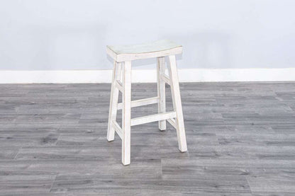 Sunny Designs - Marina -  White Sand Bar Saddle Seat Stool, Wood Seat (Set of 2) - 1768WS-30 veiw 3