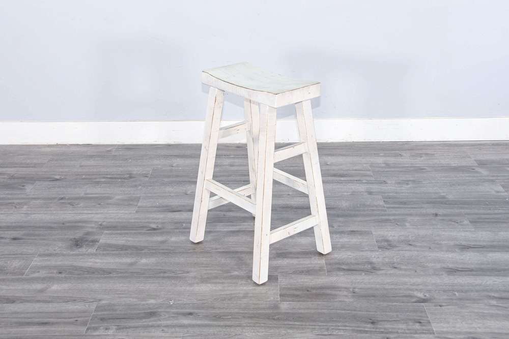 Sunny Designs - Marina -  White Sand Bar Saddle Seat Stool, Wood Seat (Set of 2) - 1768WS-30 veiw 4