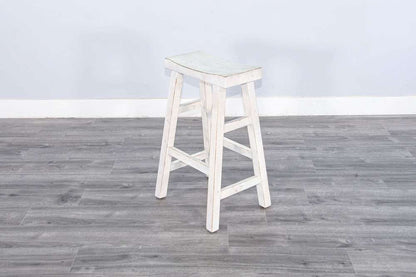 Sunny Designs - Marina -  White Sand Bar Saddle Seat Stool, Wood Seat (Set of 2) - 1768WS-30 veiw 4