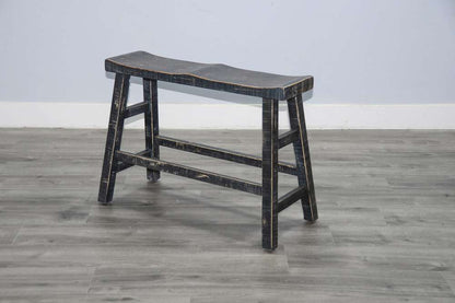 Sunny Designs - Marina -  Black Sand Counter Bench, Wood Seat - 1671BS-24 veiw 4