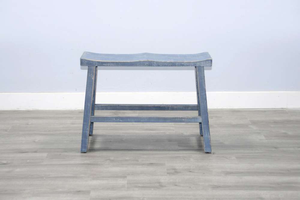 Sunny Designs - Marina -  Ocean Blue Counter Bench, Wood Seat - 1671OB-24 veiw 2