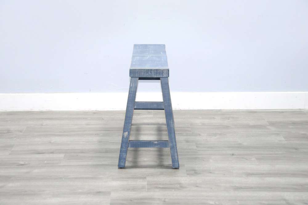 Sunny Designs - Marina -  Ocean Blue Counter Bench, Wood Seat - 1671OB-24 veiw 3