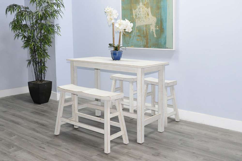 Sunny Designs - Marina -  White Sand Counter Bench, Wood Seat - 1671WS-24 veiw 5