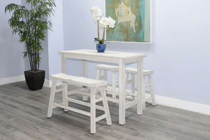 Sunny Designs - Marina -  White Sand Counter Bench, Wood Seat - 1671WS-24 veiw 5