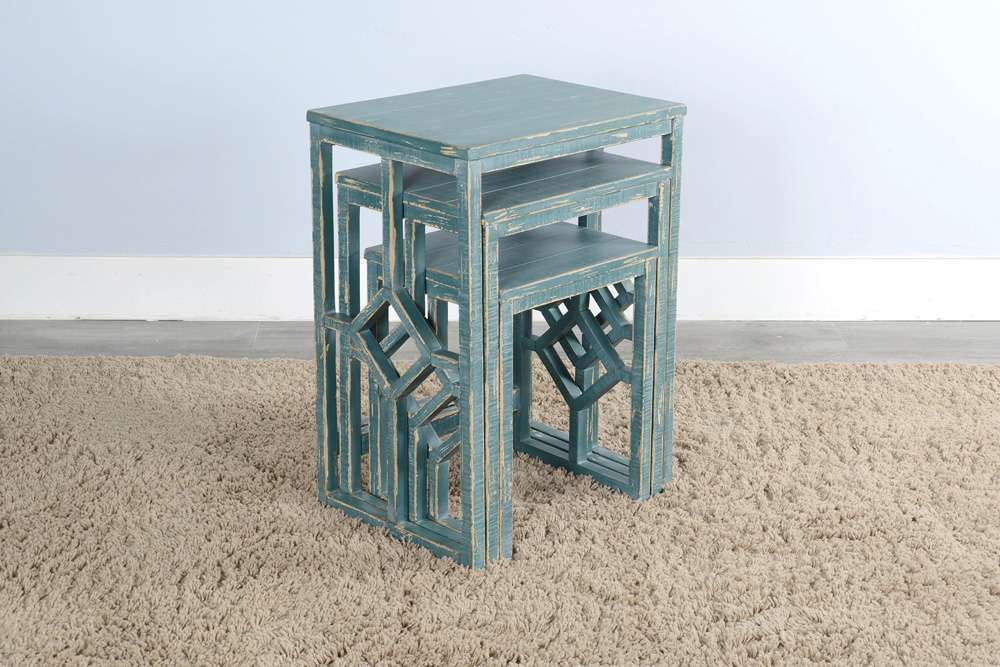 Sunny Designs - Marina -  Sea Grass Nesting Table - 2087SG veiw 2