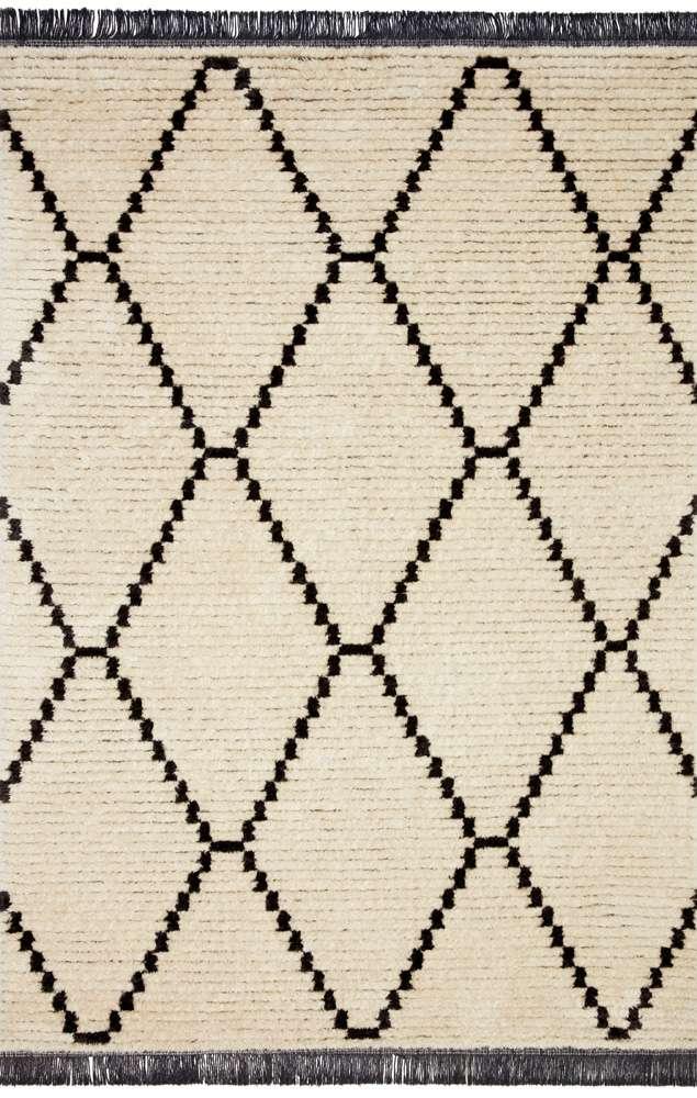 Chris Loves Julia x Loloi - Alice Cream / Charcoal 18in x 18in Sample Rug - ALICALI-04CRCC160S veiw 1