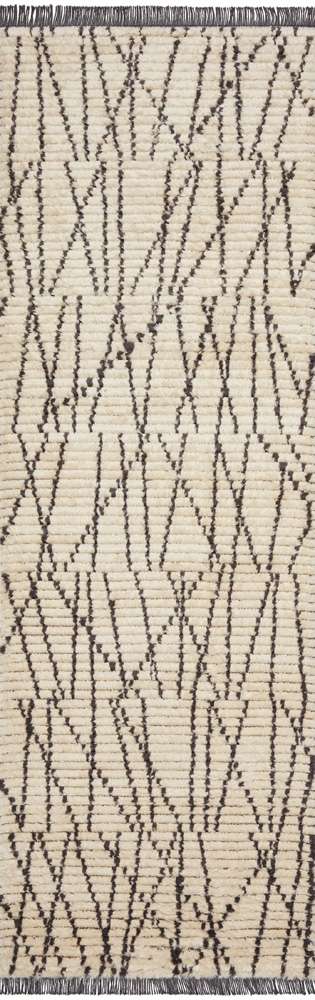 Chris Loves Julia x Loloi - Alice Cream / Charcoal 2-7in x 12-0in Runner Rug - ALICALI-01CRCC27C0 veiw 1