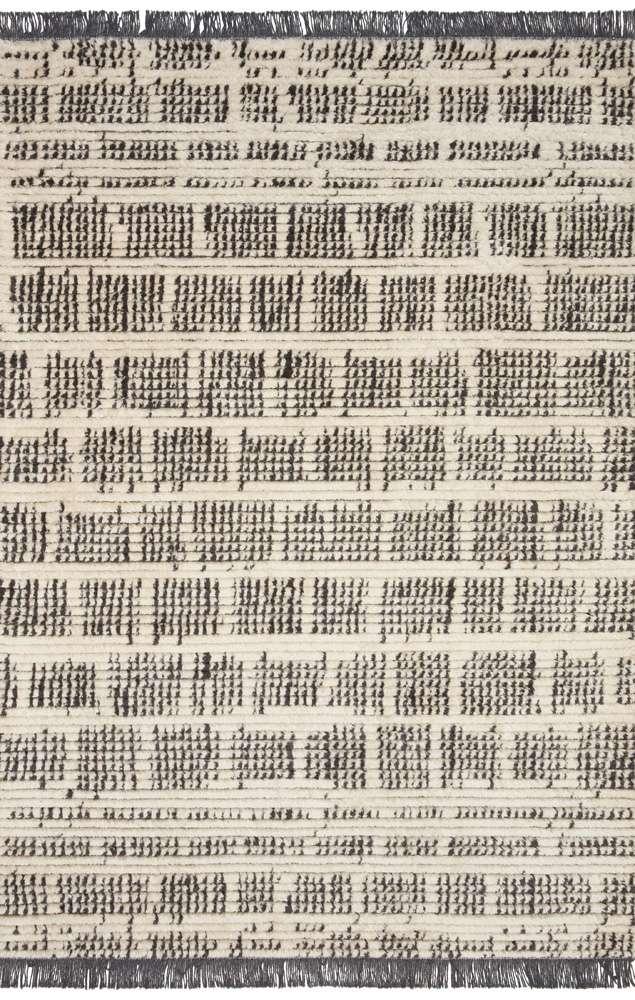 Chris Loves Julia x Loloi - Alice Cream / Charcoal 5-2in x 7-6in Area Rug - ALICALI-02CRCC5276 veiw 1