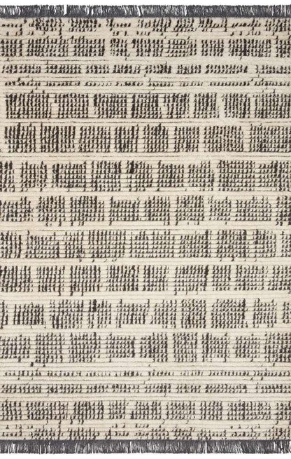 Chris Loves Julia x Loloi - Alice Cream / Charcoal 5-2in x 7-6in Area Rug - ALICALI-02CRCC5276 veiw 1