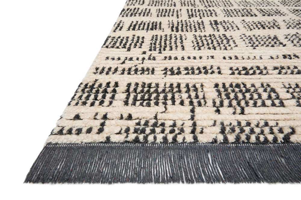 Chris Loves Julia x Loloi - Alice Cream / Charcoal 5-2in x 7-6in Area Rug - ALICALI-02CRCC5276 veiw 3