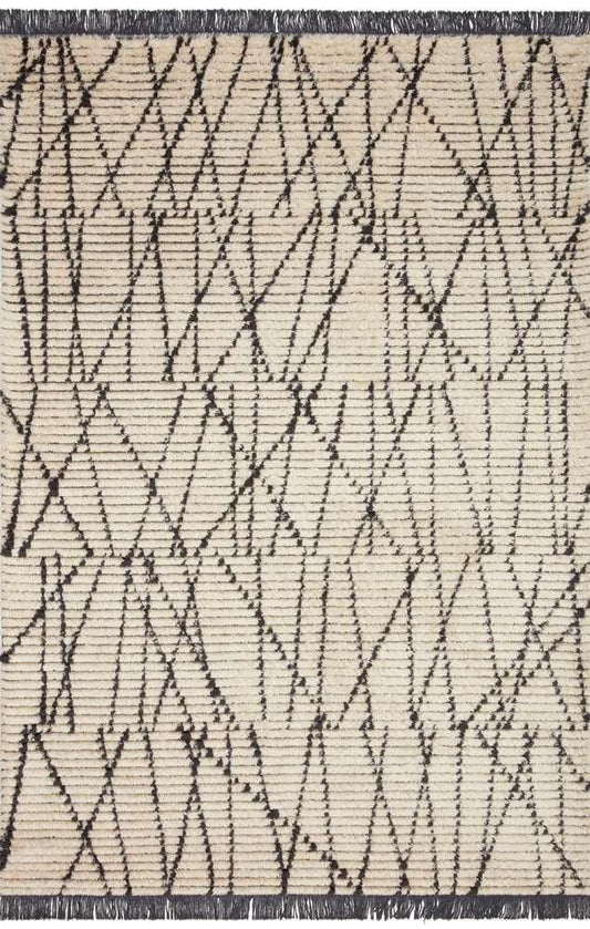 Chris Loves Julia x Loloi - Alice Cream / Charcoal 6-5in x 9-2in Area Rug - ALICALI-01CRCC6592 veiw 1