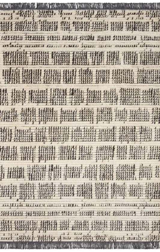 Chris Loves Julia x Loloi - Alice Cream / Charcoal 6-5in x 9-2in Area Rug - ALICALI-02CRCC6592 veiw 1