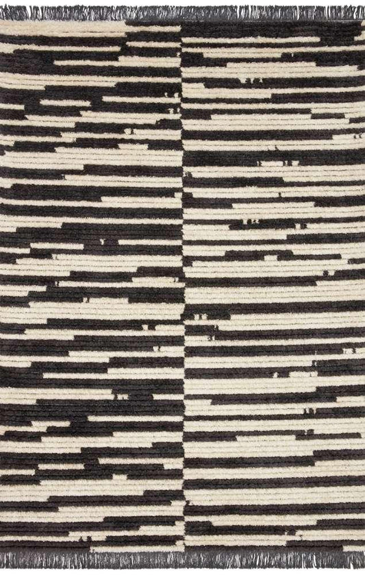Chris Loves Julia x Loloi - Alice Cream / Charcoal 6-5in x 9-2in Area Rug - ALICALI-03CRCC6592 veiw 1