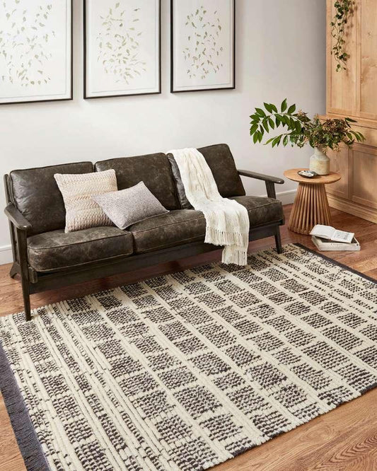 Chris Loves Julia x Loloi - Alice Cream / Charcoal 7-9in x 10 Area Rug - ALICALI-02CRCC79A0 veiw 2
