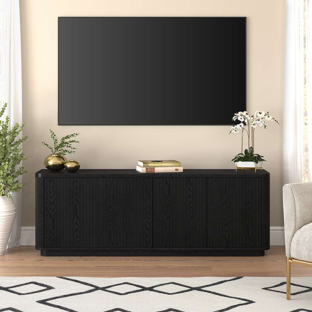 Hudson & Canal - Easton Rectangular TV Stand for TVs up to 75in in Black Grain - TV2141 veiw 6