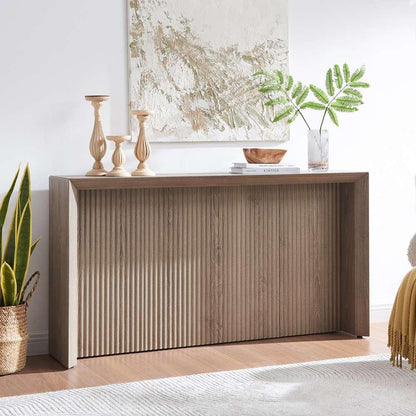 Hudson & Canal - Piedmont 56in Wide Rectangular Console Table in Antiqued Gray Oak - AT2122 veiw 5