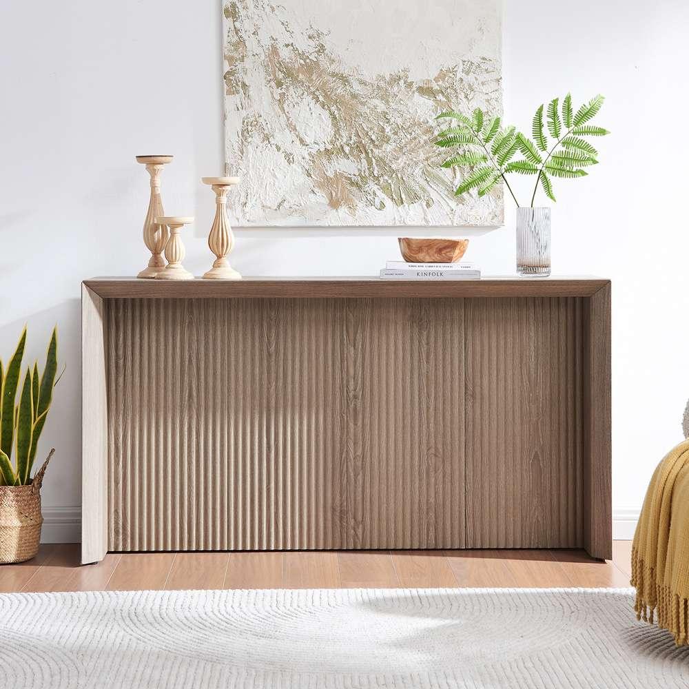 Hudson & Canal - Piedmont 56in Wide Rectangular Console Table in Antiqued Gray Oak - AT2122 veiw 6