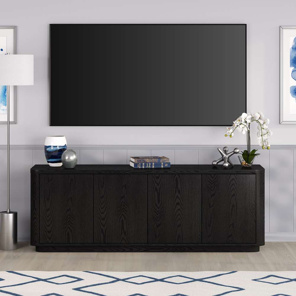 Hudson & Canal - Plympton Rectangular TV Stand for TVs up to 75in in Black Grain - TV2137 veiw 6