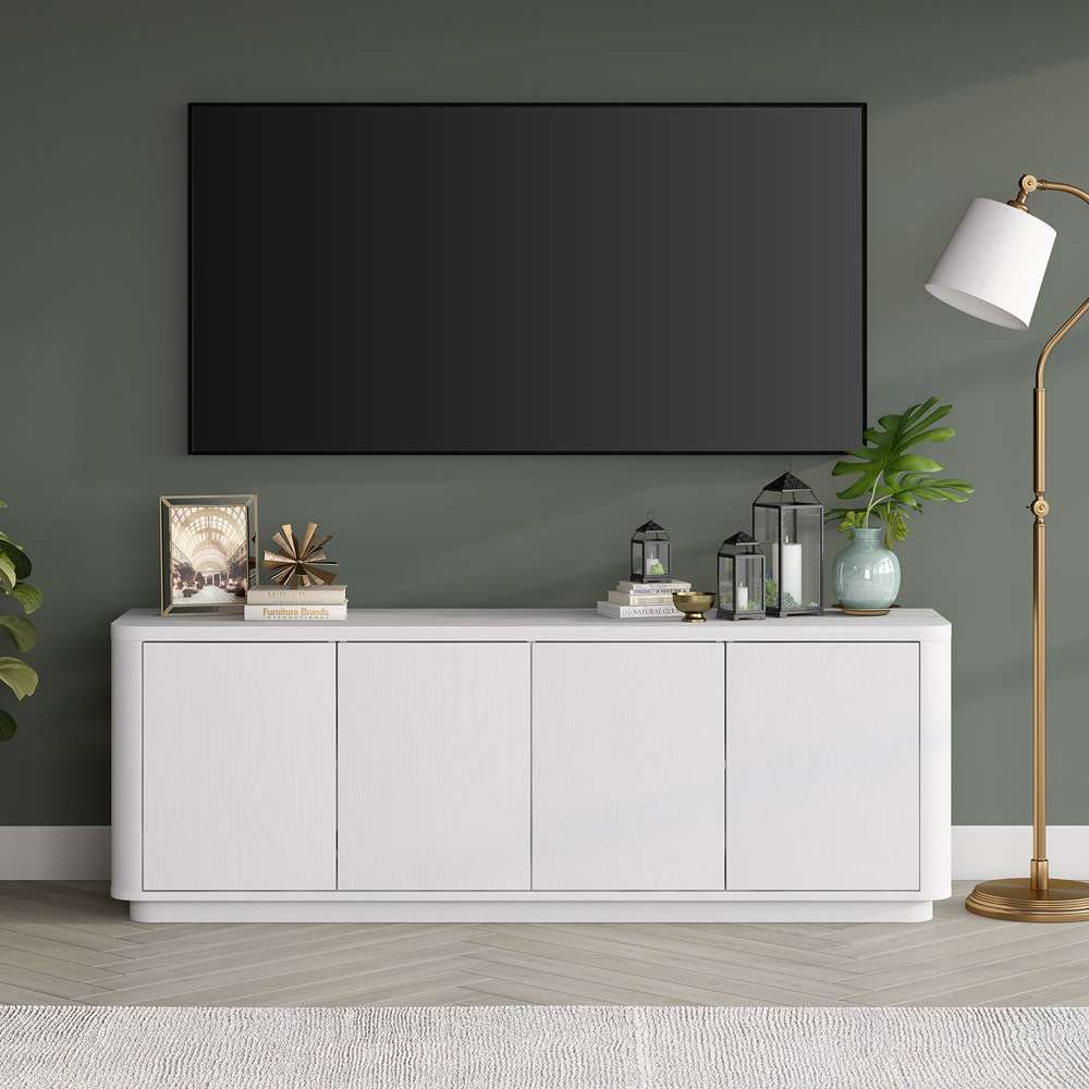 Hudson & Canal - Plympton Rectangular TV Stand for TVs up to 75in in White - TV2138 veiw 6