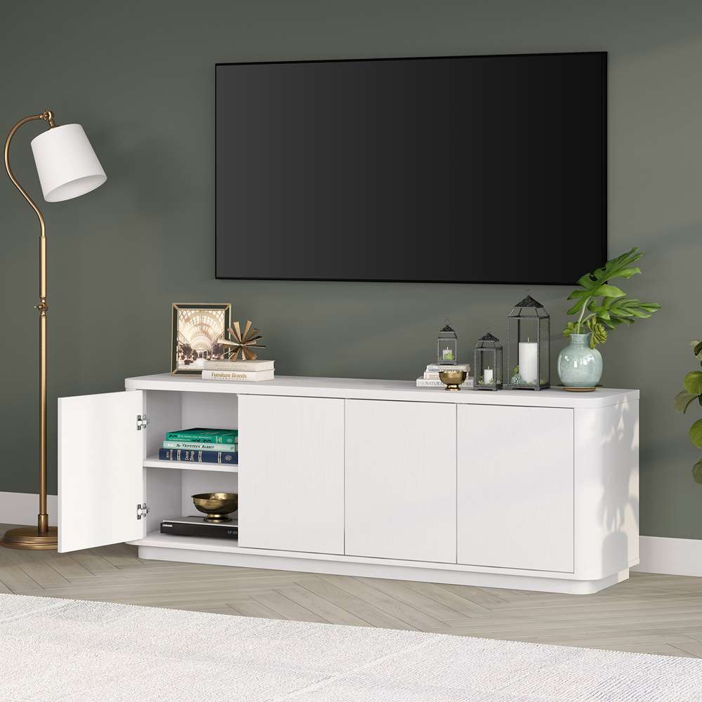 Hudson & Canal - Plympton Rectangular TV Stand for TVs up to 75in in White - TV2138 veiw 8