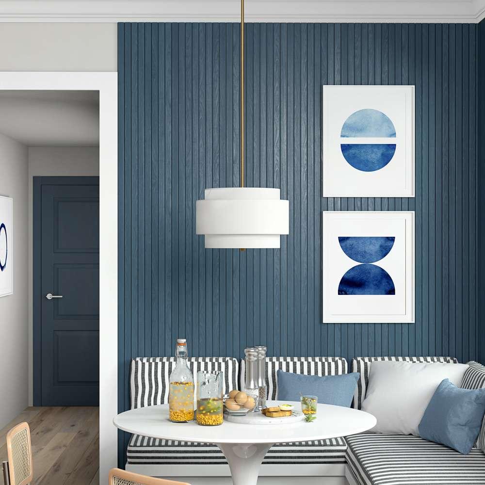 Hudson & Canal - Solomon 16in Wide 2-Light Pendant with Tiered Fabric Shade in Brass/White - PD2154 veiw 6